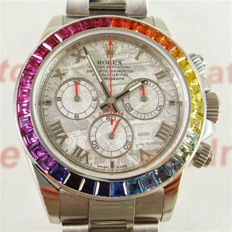 rolex oyster perpetual cosmograph daytona rainbow watch|rolex daytona meteorite 2021.